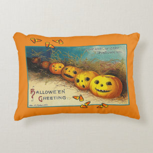 Happy Halloween Vintage Jack o' Lantern  Accent Pillow