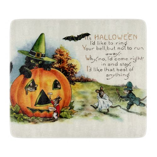 Happy Halloween Vintage Postcard Art Cutting Board