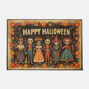 Happy Halloween Vintage Skull Mask Halloween Kids Doormat