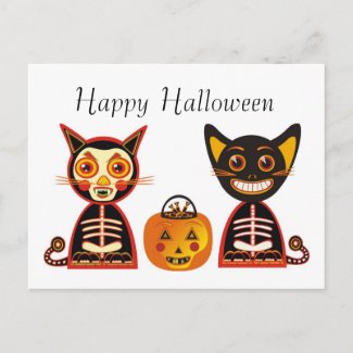 Happy Halloween Vintage Style postcard