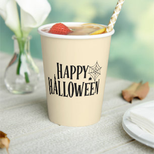 Happy Halloween Vintage Typography Paper Cups