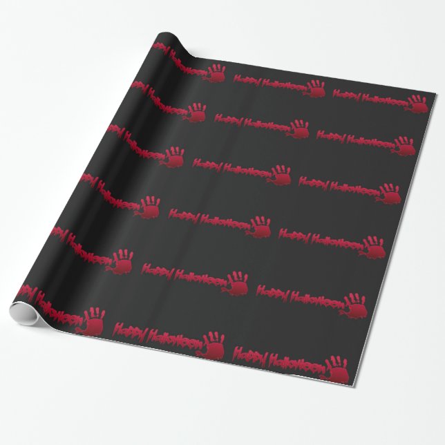 Happy Halloween w/hand Wrapping Paper (Unrolled)