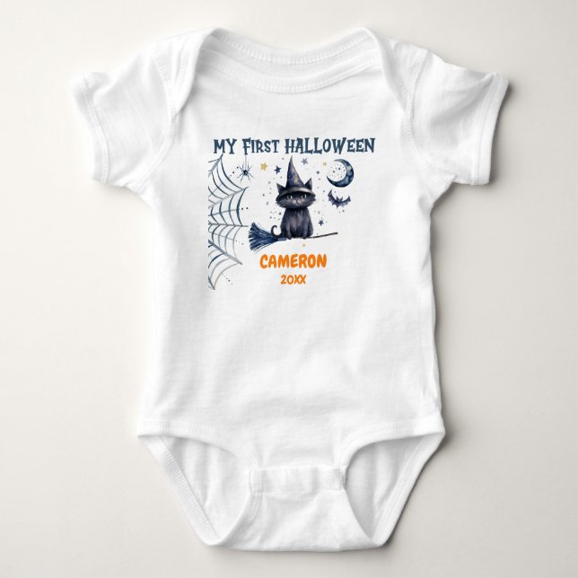 Happy Halloween Watercolor  Baby Bodysuit (Front)