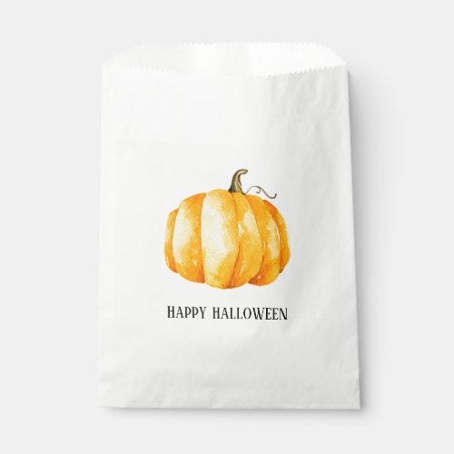 Happy Halloween Watercolor pumpkin Kids treats Favor Bag