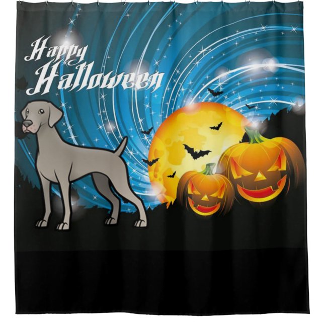 Happy Halloween Weimaraner Shower Curtain (Front)
