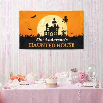Happy Halloween - Welcome To Creepy Haunted House Banner by UrHomeNeeds at Zazzle