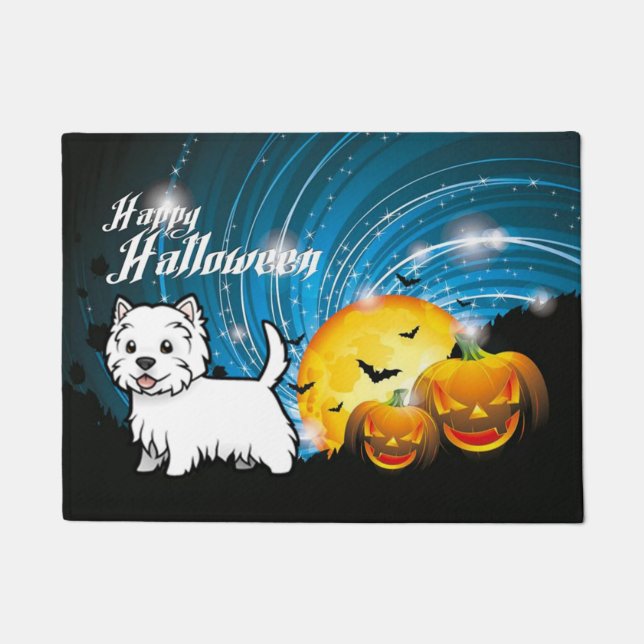 Happy Halloween West Highland Terrier Doormat (Front)