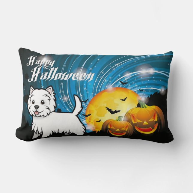 Happy Halloween West Highland Terrier Lumbar Pillow (Front)