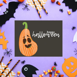 Happy Halloween Whimsical Pumpkin Postcard