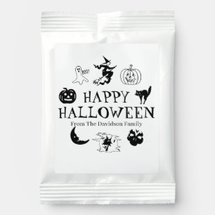 Happy Halloween white black custom name text cute Lemonade Drink Mix