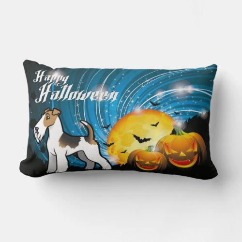 Happy Halloween Wire Fox Terrier Lumbar Pillow