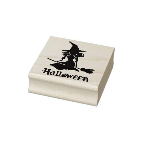 happy halloween witch art stamp