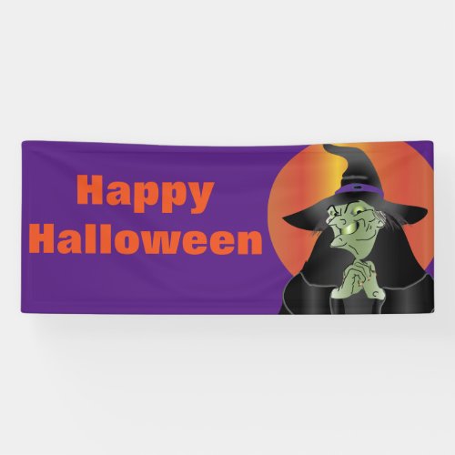 Happy Halloween Witch Banner