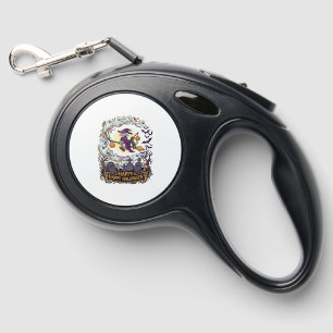 Happy Halloween Witch Broom Black Cat Ghosts_1 Retractable Pet Leash