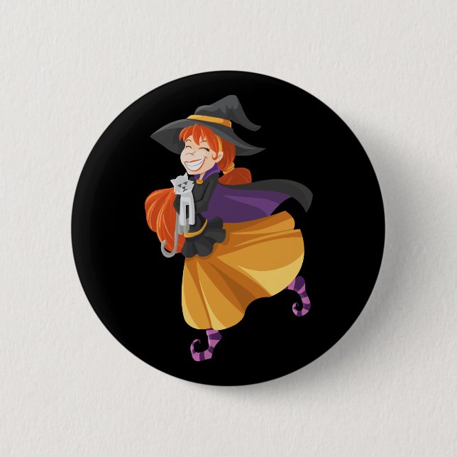 Happy Halloween Witch Button (Front)