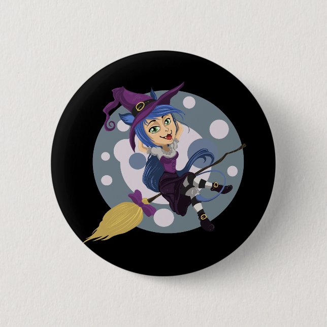 Happy Halloween Witch Button (Front)
