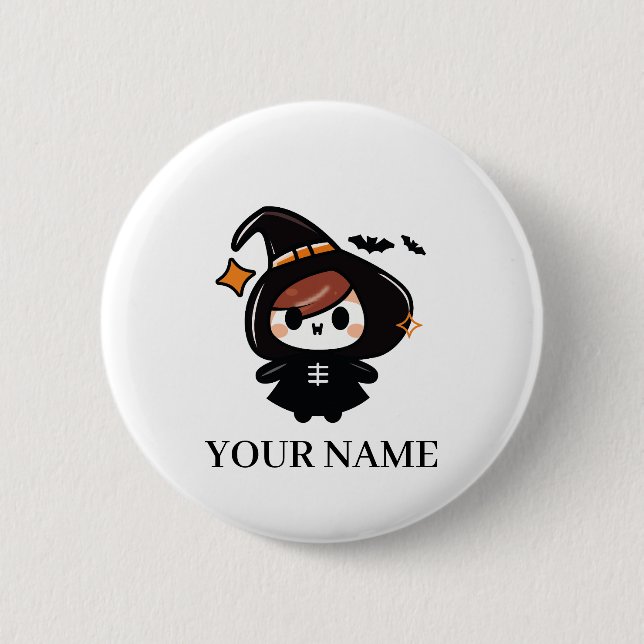 Happy Halloween Witch Button (Front)