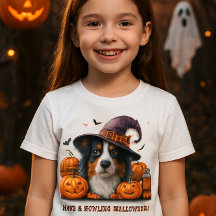 Happy Halloween Witch Dog and Pumpkins T-Shirt