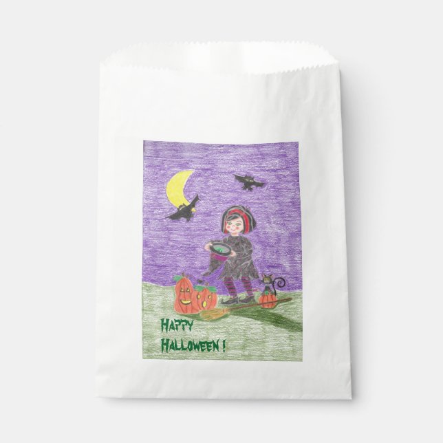 Happy Halloween witch favor bags (Front)