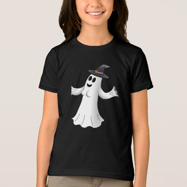 Happy Halloween Witch Ghost Tri-Blend Shirt (Front)