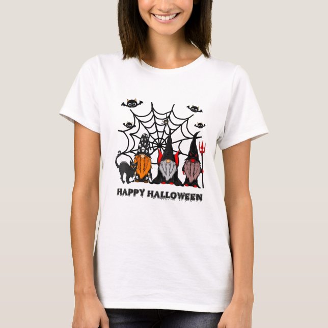 Happy Halloween Witch Gnomes T-Shirt (Front)