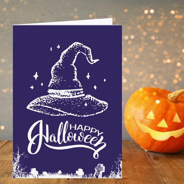 Happy Halloween Witch Hat and Graveyard Card (Creator Uploaded)