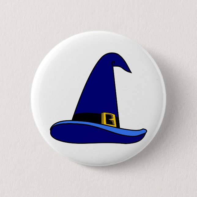 Happy Halloween Witch Hat Button (Front)