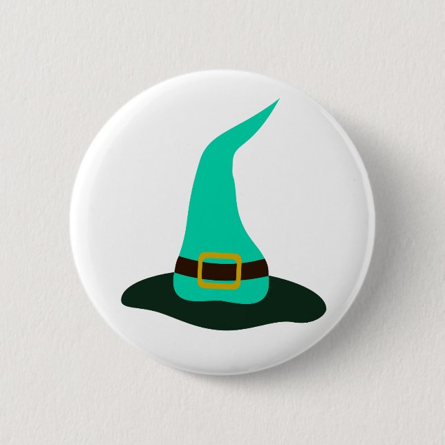 Happy Halloween Witch Hat Button (Front)