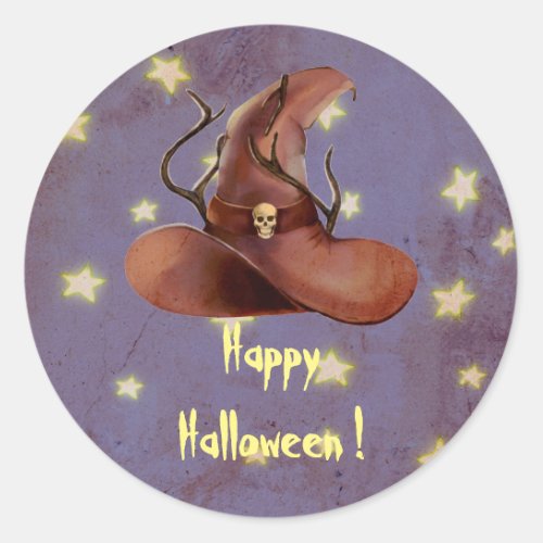 Happy Halloween Witch Hat Spooky Sticker