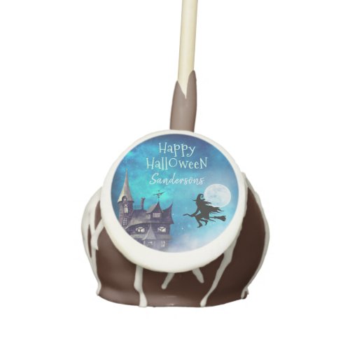 Happy Halloween Witch Haunted House Personalized  Cake Pops