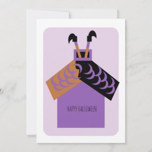 Happy Halloween Witch House Card