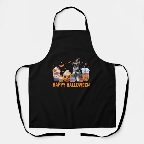 Happy Halloween Witch Miniature Schnauzer Dog Pump Apron