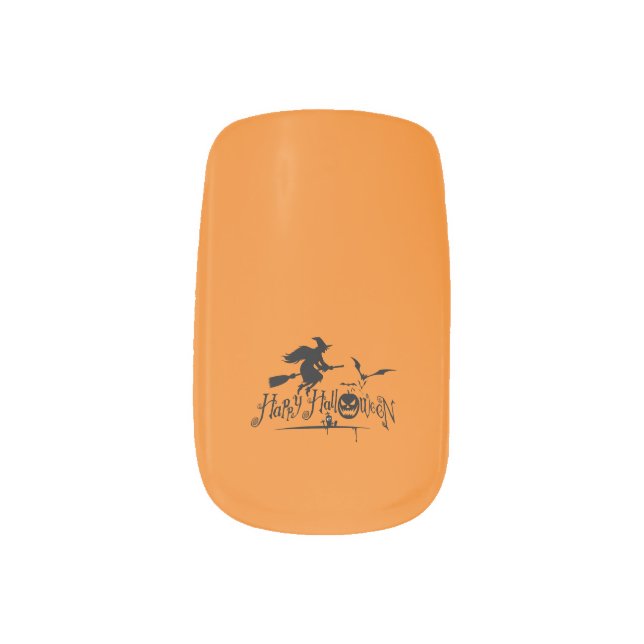 Happy Halloween Witch Minx Nail Wraps (Left Thumb)