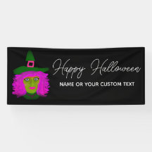 Happy Halloween Witch Modern Script Personalized