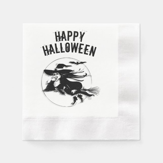 Happy Halloween Witch Napkins (Front)