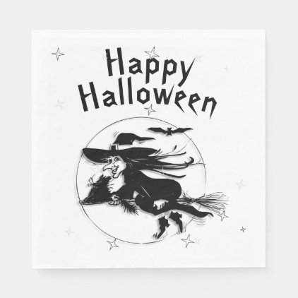 Happy Halloween Witch Paper Napkin