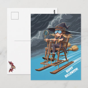 Happy Halloween Witch Postcard