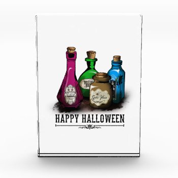 Happy Halloween! Witch Potion Bottles Acrylic Award by KeyholeDesign at Zazzle