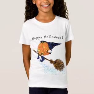 Happy Halloween Witch Pumpkin Flying Broom - Fun T-Shirt