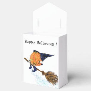 Happy Halloween Witch Pumpkin Flying Broom - Funny Favor Boxes