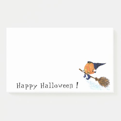 Happy Halloween Witch Pumpkin Flying Broom _ Funny Post_it Notes