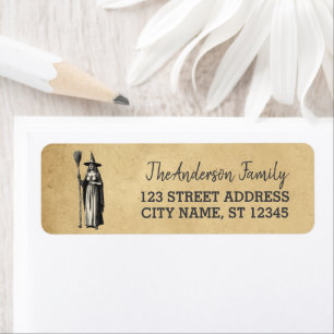 Happy Halloween Witch Return Address Label