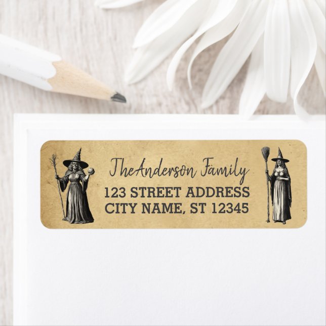Happy Halloween Witch Return Address     Label (Insitu)