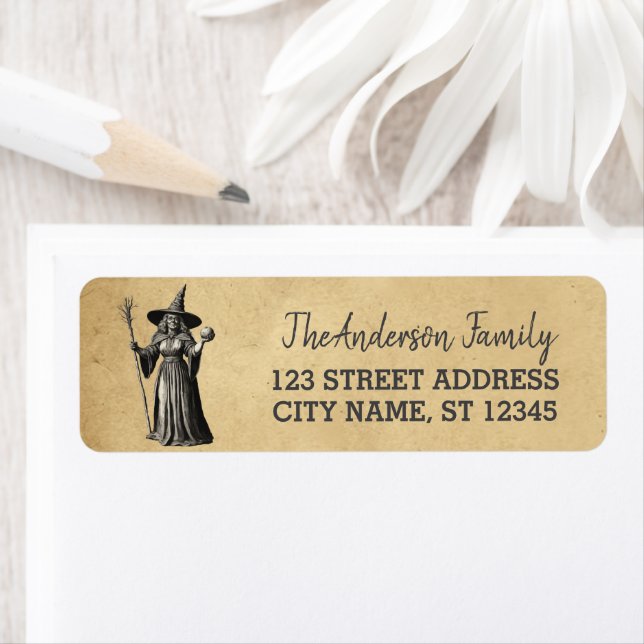 Happy Halloween Witch Return Address     Label (Insitu)