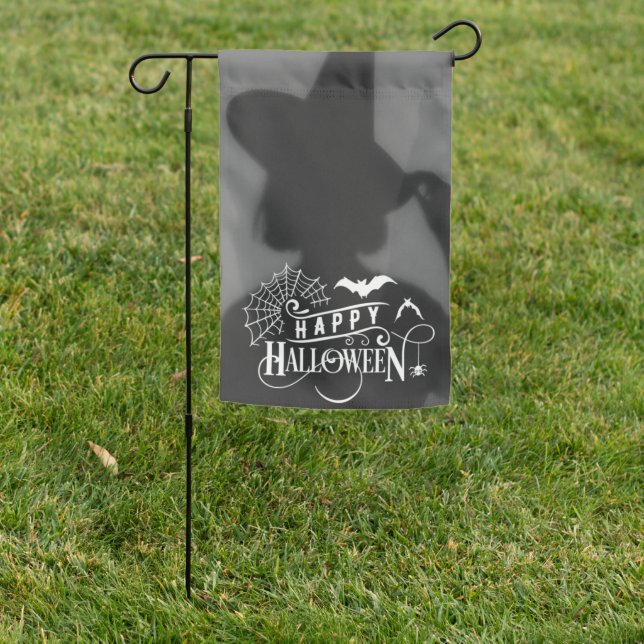 Happy Halloween Witch Silhouette  Garden Flag (In SItu)