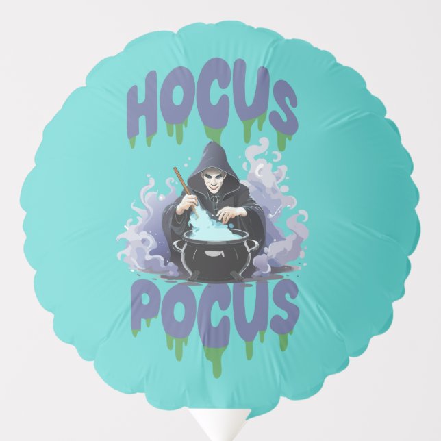 Happy Halloween Witch Stirring Their Potion Pot Balloon (Front)