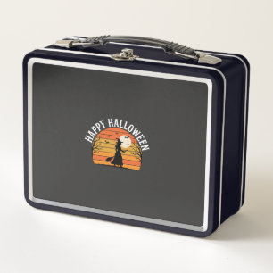 Happy Halloween Witch Sunset Design_1 Metal Lunch Box