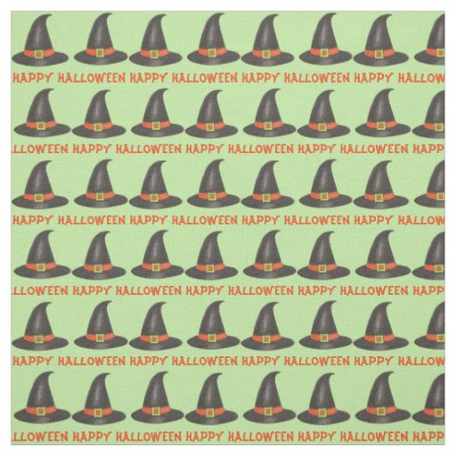Happy Halloween Witch Witches Hat Costume Party Fabric