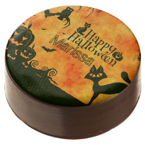 Happy Halloween Witches Cats Spiders Owls Pumpkins Chocolate Covered Oreo