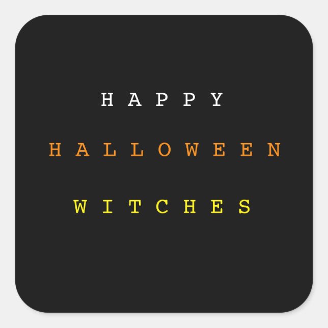 Happy Halloween Witches Funny Candy Corn Square Sticker (Front)